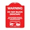 Signmission Warning Do Not Block Driveway W/ Graphic, Red & White Aluminum Sign, 18" x 24", RW-1824-22715 A-DES-RW-1824-22715 - alternate 1